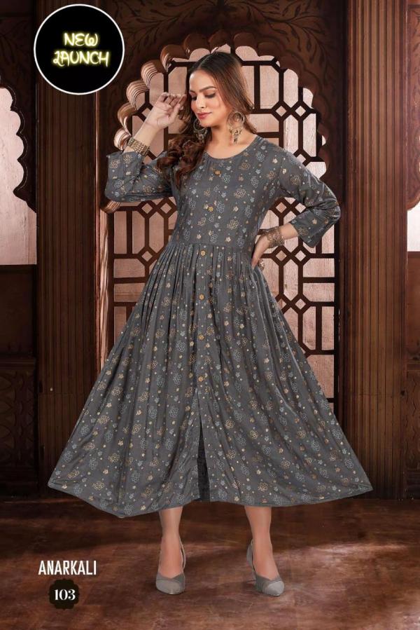 Trendy New Anarkali Vol 1 Rayon Designer Exclusive Kurti Collection